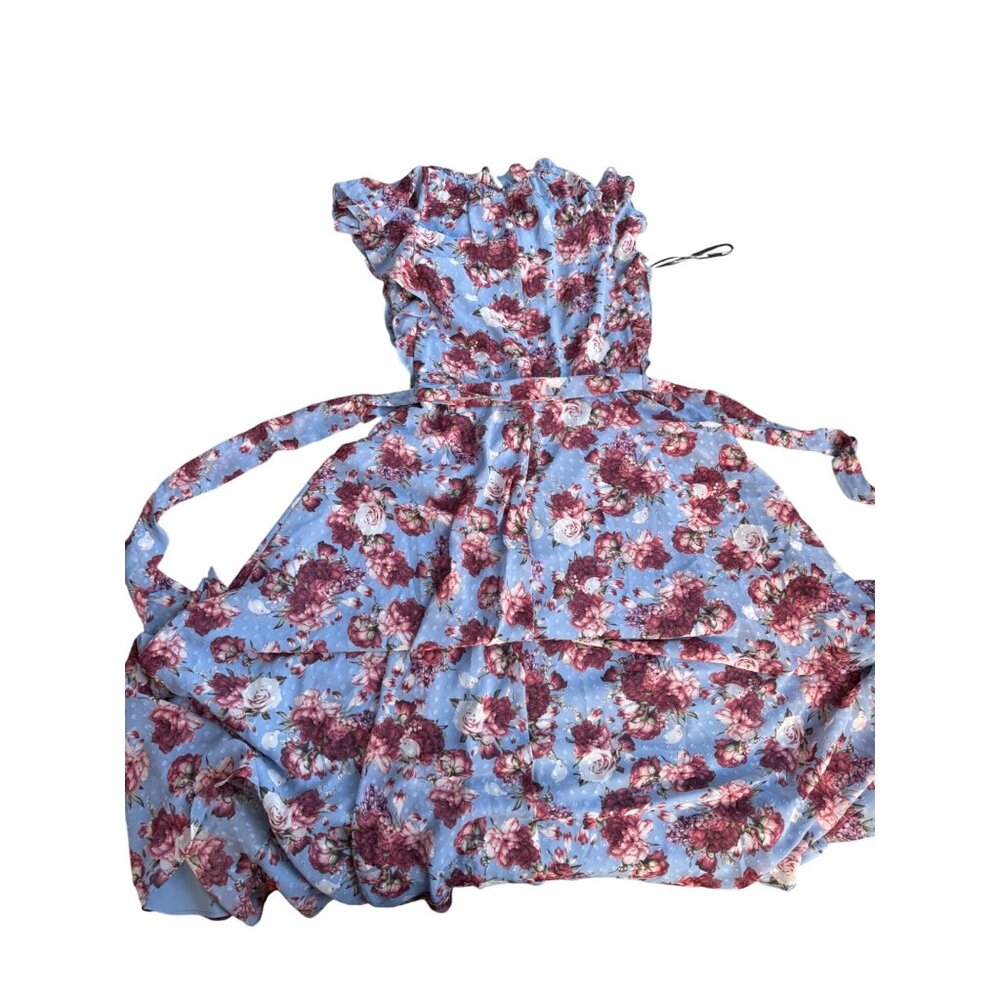 Blue & Pink Floral Dress By Tahari Arthur S. Levine.Size 6